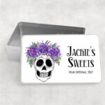personalised skull bride congratulations wedding rectangular tin gift