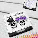 personalised skull couple congratulations wedding memo notes holder gift