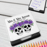 personalised skull couple congratulations wedding memo notes holder gift