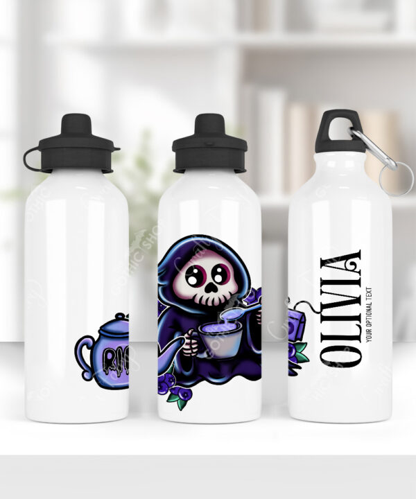 personalised blue buried grim reaper blueberry 600ml screw lid water bottle