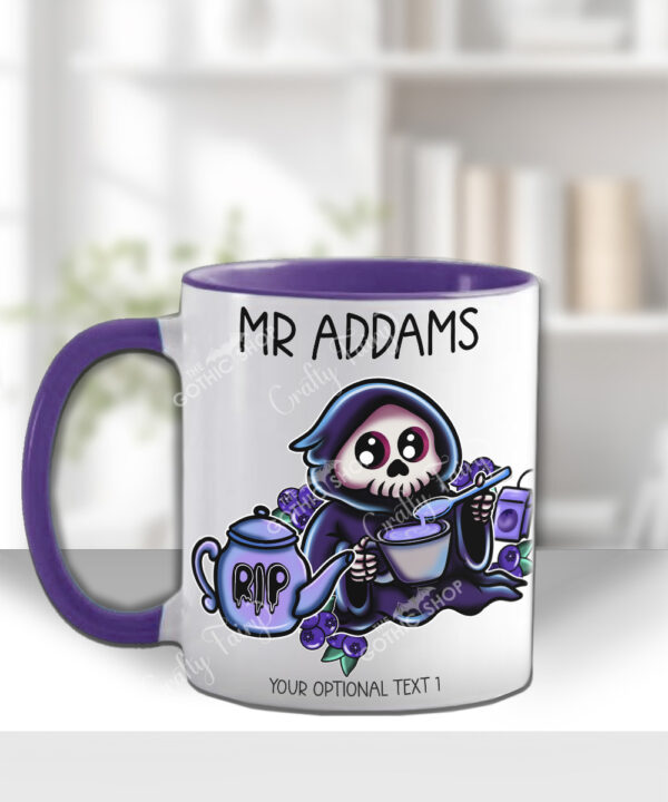 personalised blue buried grim reaper blueberry mug gift