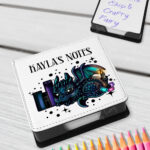 personalised mystical dragon & books memo notes holder gift