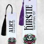personalised tattoo grim reaper with red roses metal bookmark thank you gift