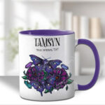 personalised mystical purple moths and crystals gothic mug