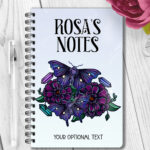 personalised mystical purple moths and crystals notebook journal