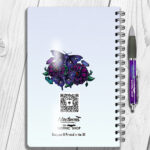 personalised mystical purple moths and crystals notebook journal