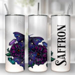 personalised mystical purple moths and crystals 20oz straight tumbler