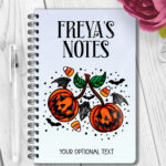 personalised halloween pumpkin cherries notebook journal