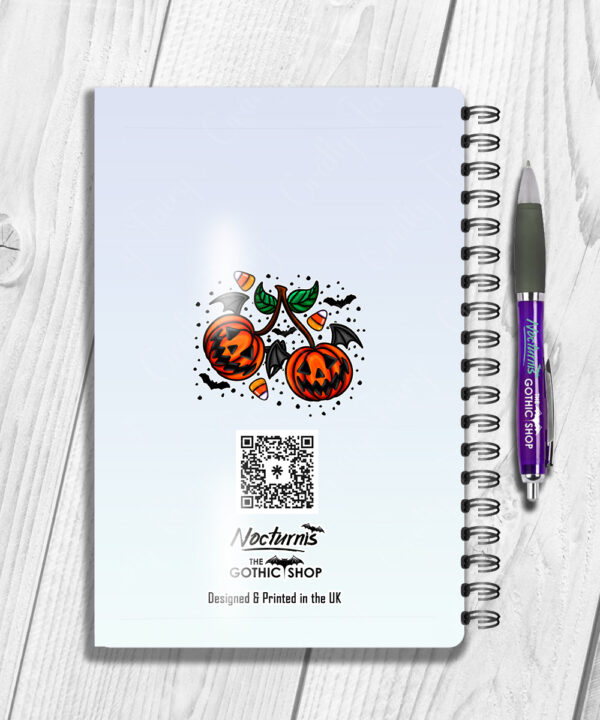 personalised halloween pumpkin cherries notebook journal