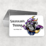 personalised cute witchy squirrel rectangular tin gift