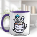 personalised skelly hot chocolate gothic mug