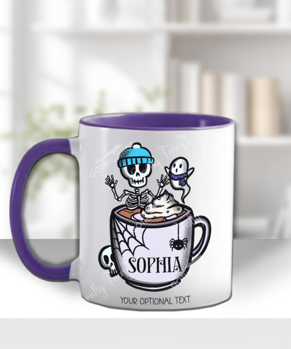 personalised skelly hot chocolate gothic mug