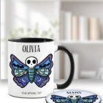 personalised gothic skull moth gothic mug
