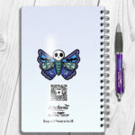 personalised gothic skull moth notebook journal
