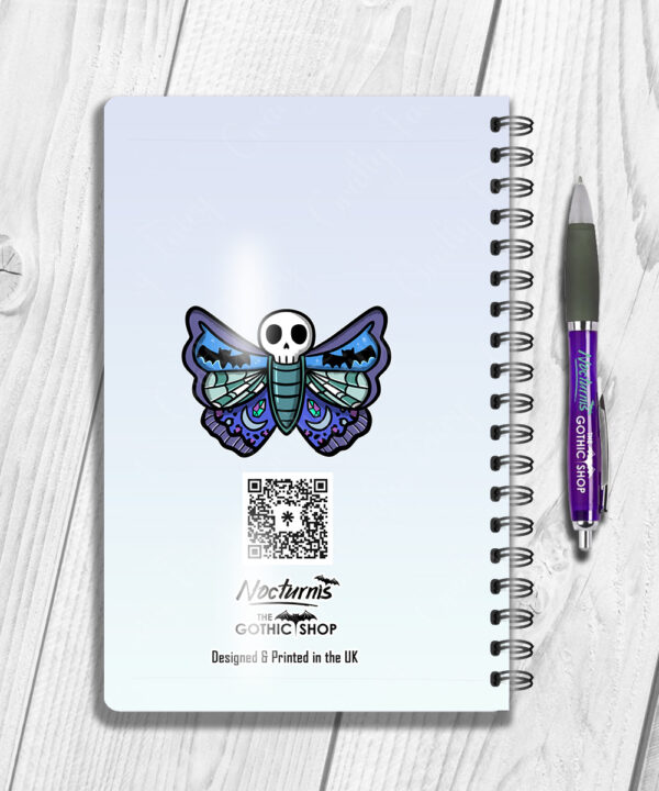 personalised gothic skull moth notebook journal