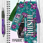 personalised summer skull flowers on green metal bookmark thank you gift