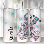 personalised gamer ghoul skeleton gaming gothic 20oz straight tumbler
