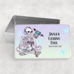 personalised gamer ghoul skeleton gaming gothic rectangular tin gift