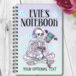 personalised gamer ghoul skeleton gaming gothic notebook journal