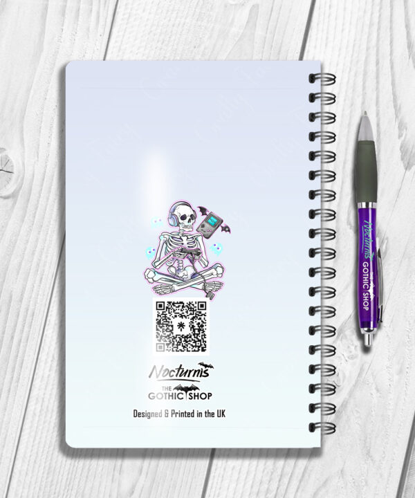 personalised gamer ghoul skeleton gaming gothic notebook journal