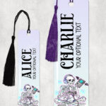 personalised gamer ghoul skeleton gaming gothic metal bookmark