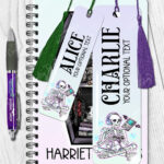personalised gamer ghoul skeleton gaming gothic metal bookmark