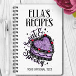 personalised sweet spooky heart goth cake gothic notebook journal