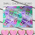 personalised bright freaky shakes glass chopping board or worktop protector gift