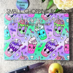 personalised bright freaky shakes glass chopping board or worktop protector gift