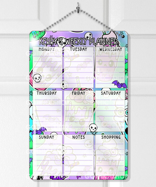 personalised bright freaky shakes planner whiteboard metal sign