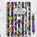 personalised frightening festivities christmas spooky gothic notebook journal