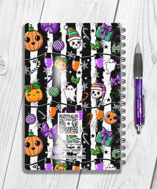 personalised frightening festivities christmas spooky gothic notebook journal