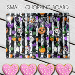 personalised frightening festivities christmas spooky gothic glass chopping board or worktop protector gift