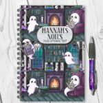 personalised haunted library ghostie readers gothic notebook journal