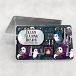 personalised haunted library ghostie readers gothic rectangular tin gift