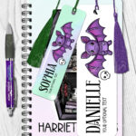 personalised kawaii purple bat metal bookmark thank you gift