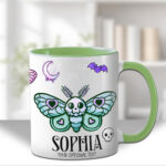personalised cute kawaii death moth gothic spooky mug