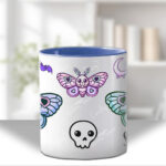 personalised cute kawaii death moth gothic spooky mug