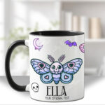 personalised cute kawaii death moth gothic spooky mug