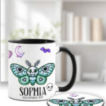 personalised cute kawaii death moth gothic spooky mug
