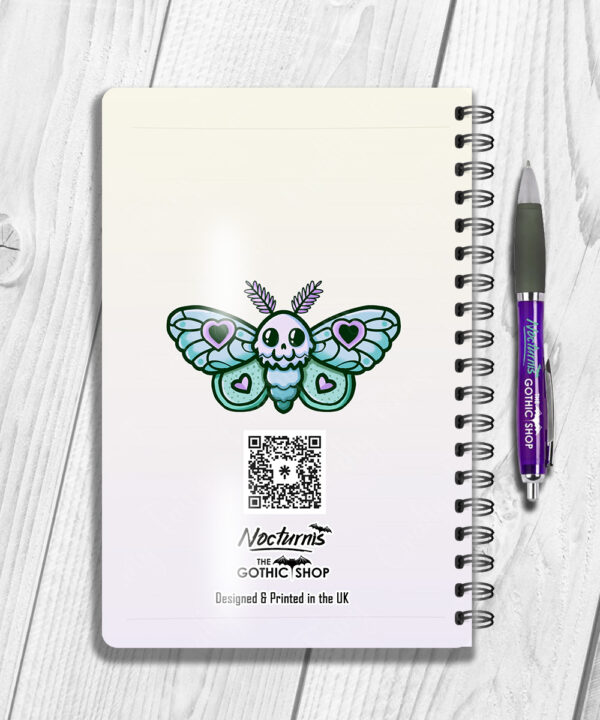 personalised cute kawaii death moth gothic notebook journal
