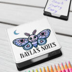 personalised cute kawaii death moth gothic memo notes holder gift