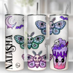 personalised cute kawaii death moth gothic 20oz straight tumbler