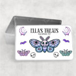 personalised cute kawaii death moth gothic rectangular tin gift