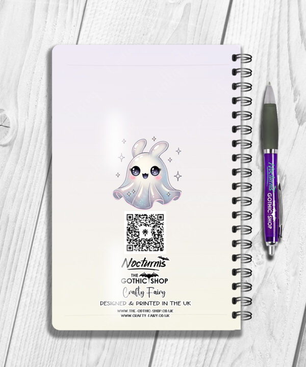 personalised cute kawaii ghost bunny spooky halloween notebook journal