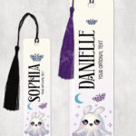 personalised cute kawaii ghost bunny spooky halloween metal bookmark gift