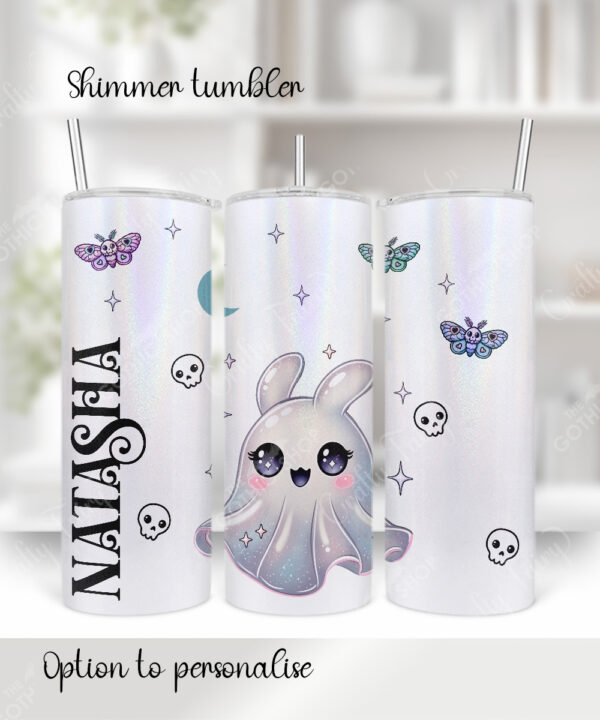 personalised cute kawaii ghost bunny spooky halloween 20oz straight tumbler