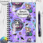 personalised kitschy kitty cats in teacups notebook journal
