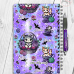 personalised kitschy kitty cats in teacups notebook journal
