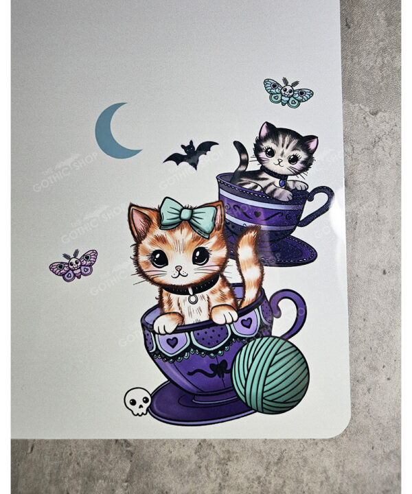 personalised kitschy kitty cats in teacups planner whiteboard metal sign